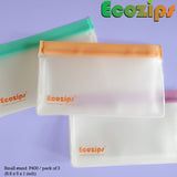 Ecozips Stand Reusable Storage Bag 3 pack Tricolor