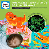 4 in 1 Puzzle - Dinosaurs Luminous  by Joan Miro ( Art Play Think ) 3 yrs+