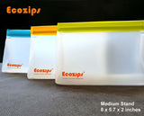 Ecozips Stand Reusable Storage Bag 3 pack Tricolor