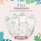 Fin's Adventures 2 in 1 Muslin Hooded Towel Swaddle