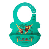 Orange and Peach Silicone Bib Food Catcher