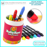 Babyroo Silky Crayons by Joan Miro (Non-Toxic, Washable 6, 12, 16, 24 colors)