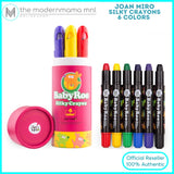 Babyroo Silky Crayons by Joan Miro (Non-Toxic, Washable 6, 12, 16, 24 colors)