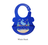 Orange and Peach Silicone Bib Food Catcher