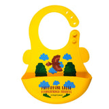 Orange and Peach Silicone Bib Food Catcher