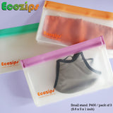 Ecozips Stand Reusable Storage Bag 3 pack Tricolor