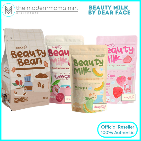 Beauty Milk & Beauty Bean by Dear Face Melon, Lychee, Strawberry, Korean Mocha