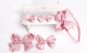 Classic 5 piece Head Band and Bow for Girls