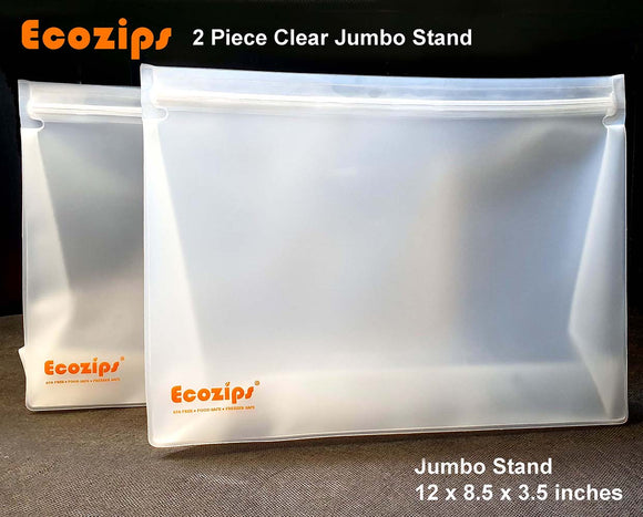 Ecozips Jumbo Stand Reusable Storage Bag 2 piece