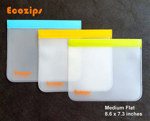 Ecozips Medium Flat Reusable Storage Bag 3 Pack